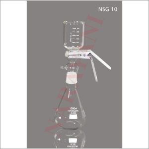MEMBRANE FILTER HOLDER ASSEMBLY WITH MEMBRANE SUPPORT, FUNNEL, FLASK AND CLAMP, STANDARD JOINT FITTING