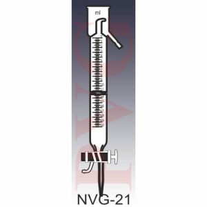 BURETTES WITH OVER FLOW CUP, AUTOMATIC ZERO, DOUBLE OBLIQUE BORE GLASS STOPCOCK, 3- WAY