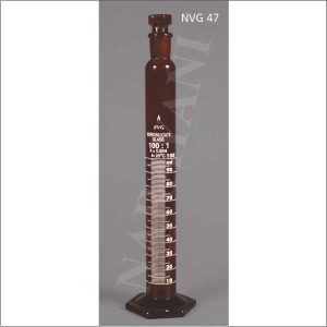 MEASURING CYLINDERS AMBER WITH INTERCHANGEABLE STOPPER