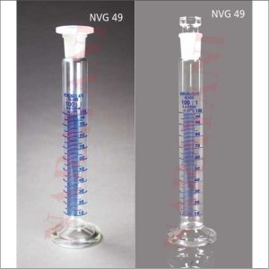 MEASURING CYLINDERS WITH ROUND BASE  AND INTERCHANGEABLE, P.P/GLASS STOPPER