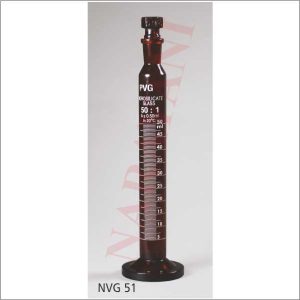 MEASURING CYLINDERS WITH ROUND BASE AND INTERCHANGEABLE STOPPER, AMBER