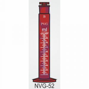 MEASURING CYLINDERS WITH ROUND BASE AND INTERCHANGEABLE STOPPER, AMBER