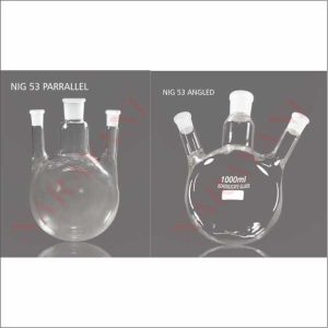 ROUND BOTTOM, THREE NECKS, SHORT CENTRE NECK TWO SIDE ANGLED OR PARRALLEL