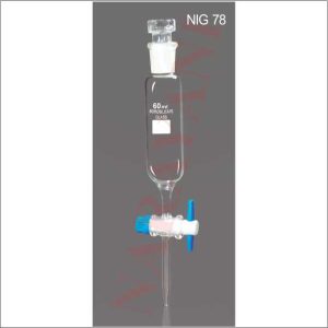 DROPPING FUNNELS,CYLINRICAL, PLAIN WITH INTERCHANGEABLE ROTAFLOW / PTFE/ GLASS STOPCOCK