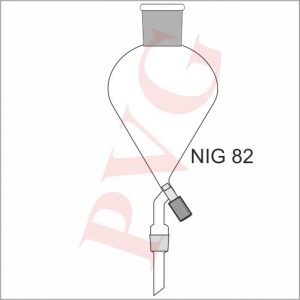 SEPARATING FUNNELS PEAR SHAPE, WITH SOCKET GLASS KEY / SCREW TYPE PTFE STOPCOCK STEM WITH CONE BUT WITHOUT STOPPER