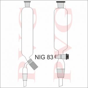 DROPPING FUNNELS CYLINDRICAL WITH SOCKET GLASS KEY, SCREW TYPE PTFE STOPCOCK, STEM WITH CONE BUT WITHOUT STOPPER