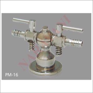 GAS TAP, DOUBLE, PILLAR MOUNTED