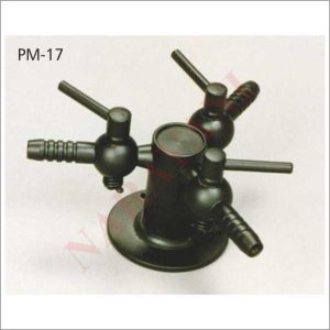 GAS TAP, THREE WAY, PILLAR MOUNTED